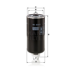 FILTRO COMBUSTIBLE WK854/1 CAMIONES JAC URBAN HFC 1042